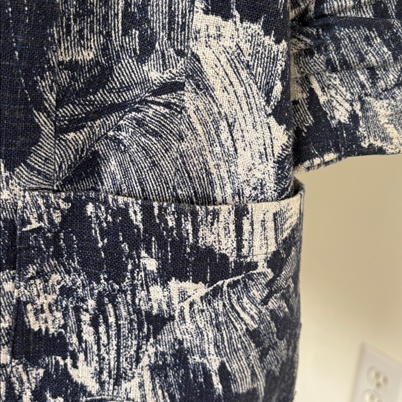 Cold Water Creek Navy/Cream Jacket with 3/4 Sleeves - Picture 9 of 14